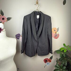 Halogen Relaxed One Button Patterned Blazer - Size - 4